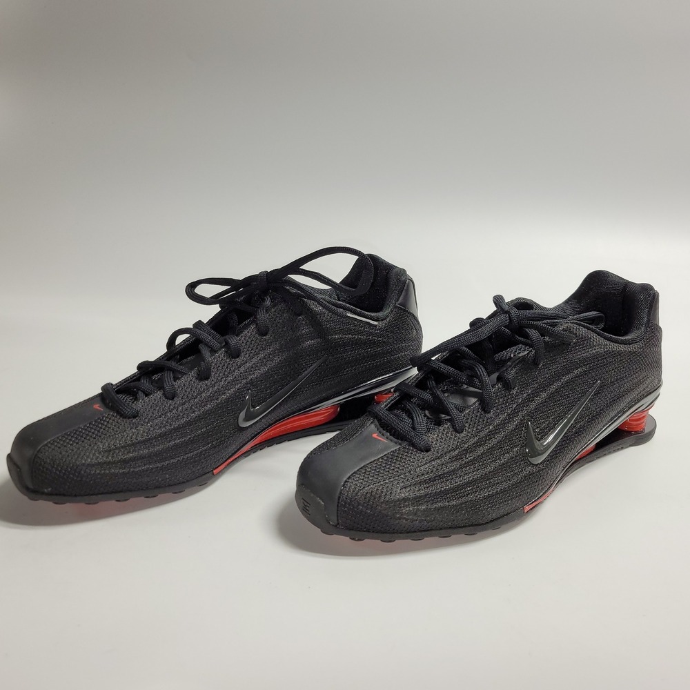 Nike Shox‎ R4 Black University Red Mens Running Shoes HQ7540-002 Size 8